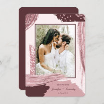 Chic Marsala Abstrakt Paint Brush Strokes Foto