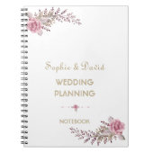 Chic Marsala Maroon Floral Wedding Planner Notizblock (Vorderseite)