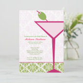 Chic Martini Bridal/Bachelorette/Birthday Invite Einladung (Stehend Vorderseite)