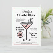 Chic Martini Einladung für 30. oder jedes Alter (Stehend Vorderseite)