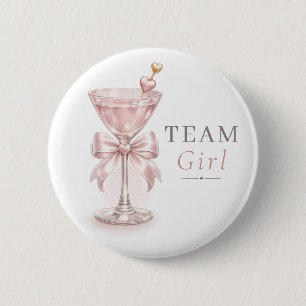 Chic Martini Geschlecht Enthüllung Pink Team Mädch Button