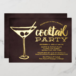 Chic Martini Silvestercocktail-Party Folieneinladung