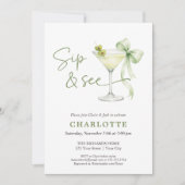 Chic Martini Tini One Gender Neutral Sip And See  Einladung (Vorderseite)