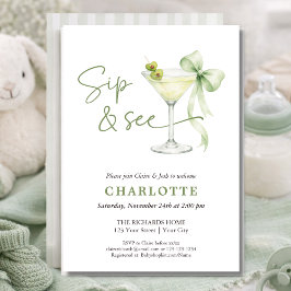 Chic Martini Tini One Gender Neutral Sip And See  Einladung