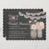 Chic Mason Jar & Chalkboard Brautparty Einladung (Vorne/Hinten)
