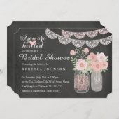 Chic Mason Jar & Chalkboard Brautparty Einladung (Vorne/Hinten)