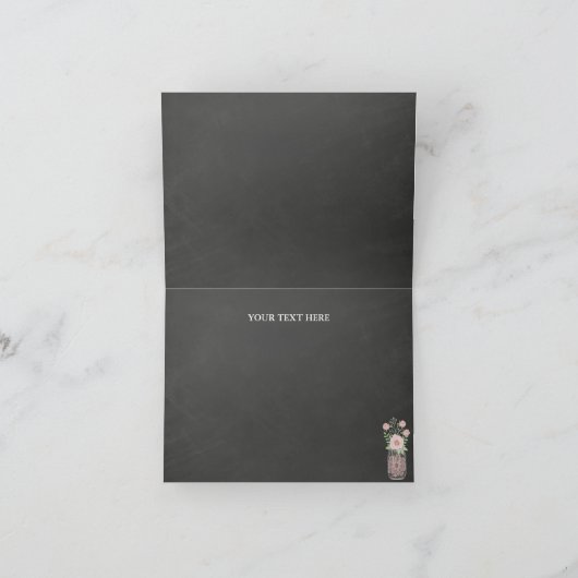 Chic Mason Jar & Chalkboard Danke Karte (Innenseite)