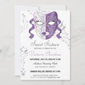 Chic Masquerade Karneval Geburtstag Einladung (Vorderseite)