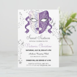 Chic Masquerade Karneval Geburtstag Einladung