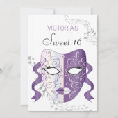 Chic Masquerade Karneval Geburtstag Einladung (Rückseite)