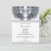 Chic Masquerade Masken Birthday Einladung (Stehend Vorderseite)