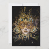 Chic Masquerade Quinceñera Party Einladung (Rückseite)