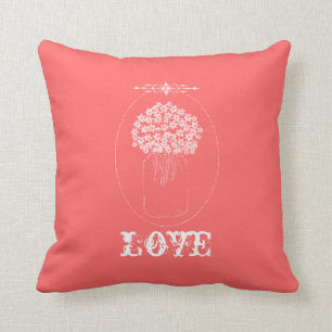 Chic-Maurer-Glas-Blumen-Liebe-Rosa Kissen