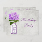 Chic-Maurer-Glas u. lila Einladung (Vorne/Hinten)