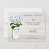 Chic-Maurer-Glas u. weißes Einladung (Rückseite)