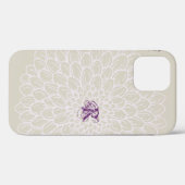 Chic Mauve Gray Floral und Pink Text Case-Mate iPhone Hülle (Rückseite (Horizontal))