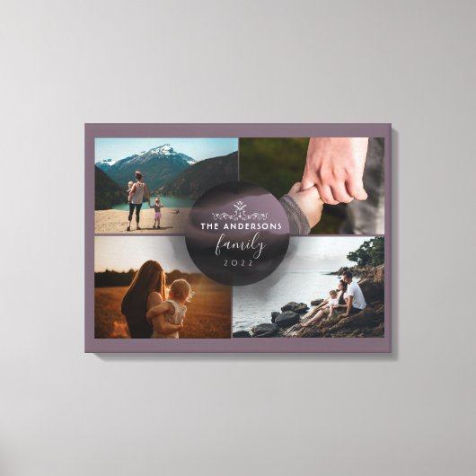 Chic Mauve Ornamental 4 Fotos Collage Leinwanddruck (Vorderseite)