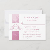 Chic mauve Pink Watercolor Wedding Monogram UAWG RSVP Karte (Vorderseite)
