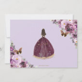 Chic Mauve Plum Lila florales Quinceañera Foto Save The Date (Rückseite)