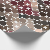 Chic Mauve Taupe Beige Maroon Red Circles Muster Geschenkpapier (Ecke)