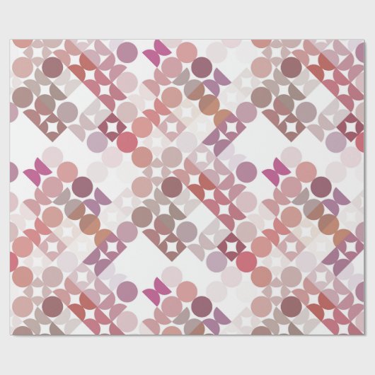 Chic Mauve Taupe Dusty Rose Circles Art Pattern Geschenkpapier (Flach)
