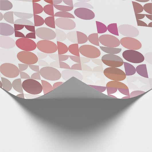 Chic Mauve Taupe Dusty Rose Circles Art Pattern Geschenkpapier (Ecke)