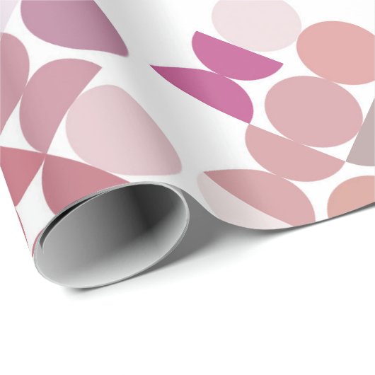 Chic Mauve Taupe Dusty Rose Circles Art Pattern Geschenkpapier (Rolleneckpunkt)