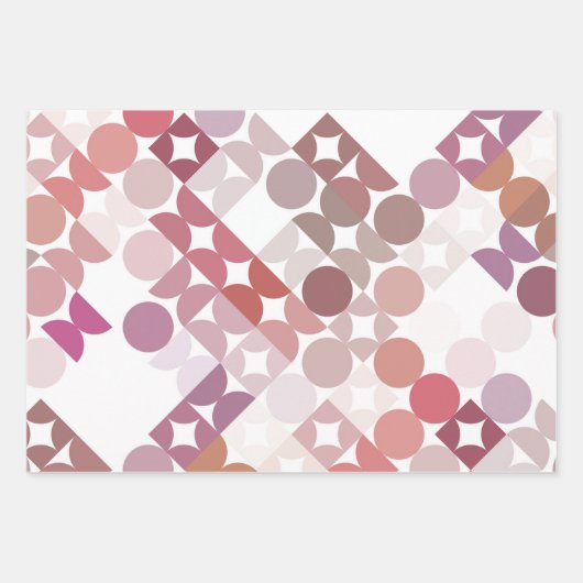 Chic Mauve Taupe Dusty Rose Circles Art Pattern Geschenkpapier Set (Vorderseite)