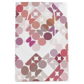 Chic Mauve Taupe Dusty Rose Circles Art Pattern Mittlere Geschenktüte (Vorderseite)