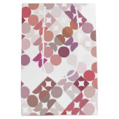 Chic Mauve Taupe Dusty Rose Circles Art Pattern Mittlere Geschenktüte (Rückseite)