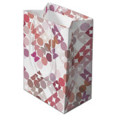 Chic Mauve Taupe Dusty Rose Circles Art Pattern Mittlere Geschenktüte (Rückseite Schrägansicht)