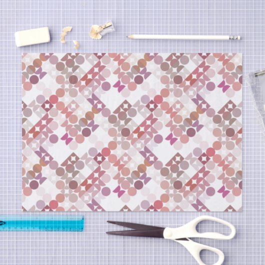 Chic Mauve Taupe Dusty Rose Circles Art Pattern Seidenpapier (Handwerk)