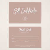Chic Mauve Voucher Geschenkgutschein (Vorne & Hinten)