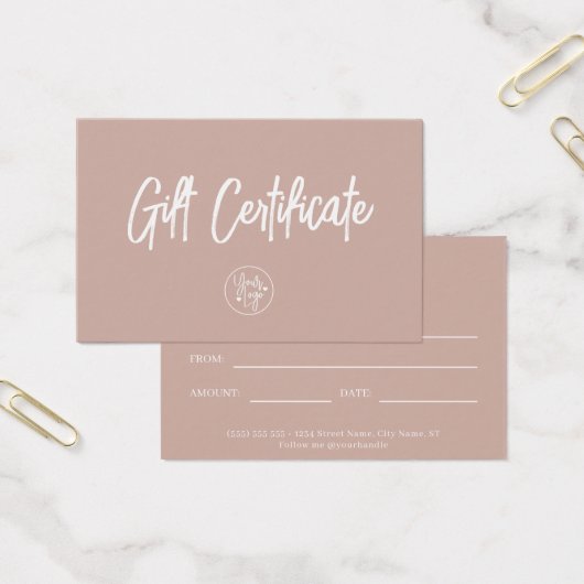 Chic Mauve Voucher Geschenkgutschein (Büro)