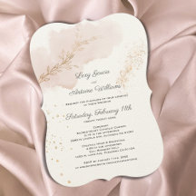 Chic Mauve Watercolor Gold Spritzer Hochzeit