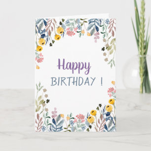 Chic Meadow Floral Geburtstag Karte