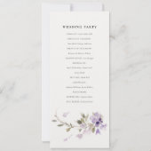 Chic Meadow Lilac Floral Wreath Wedding Program Einladung (Rückseite)