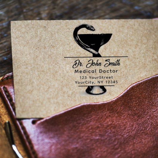 Chic Medical Schlange Bowl Hygieia Rücksendeadress Gummistempel