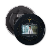 Chic Medical School Foto Black Graduation Party Flaschenöffner (Vorderseite)