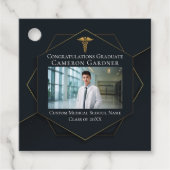 Chic Medical School Foto Black Graduation Party Geschenkanhänger (Vorderseite)