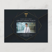 Chic Medical School Foto Graduation Party Einladungspostkarte (Vorderseite)
