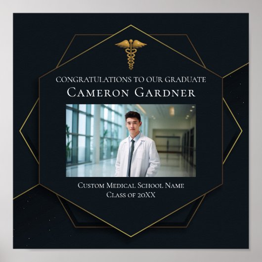 Chic Medical School Foto Graduation Party Willkomm Poster (Vorne)