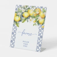 Chic Mediterranean Lemon Brautparty Favorit Sign