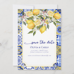 Chic mediterranes Foto Hochzeit Retten Sie das Dat Einladung