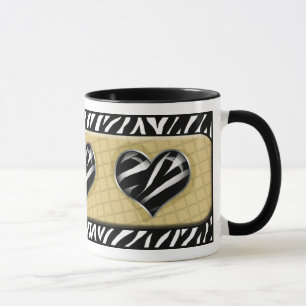 Chic meine Herz-Gelbzebra-Druck-Tasse Tasse