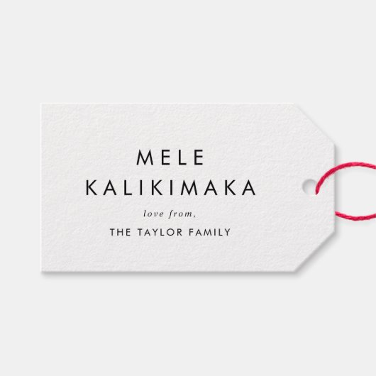 Chic Mele Kalikimaka Familie Weihnachtsfeiertag Geschenkanhänger (Vorderseite (Horizontal))