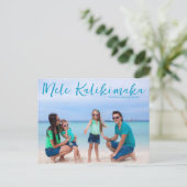 Chic Mele Kalikimaka Foto Tropical Postkarte (Stehend Vorderseite)