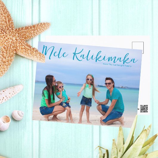 Chic Mele Kalikimaka Foto Tropical Postkarte