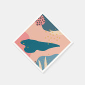 Chic Memphis Style Abstrakt Gold Pink und Aquamari Serviette (Ecke)