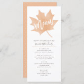 Chic-Menü des Herbstleaf-Erntedanks Menükarte (Vorne/Hinten)